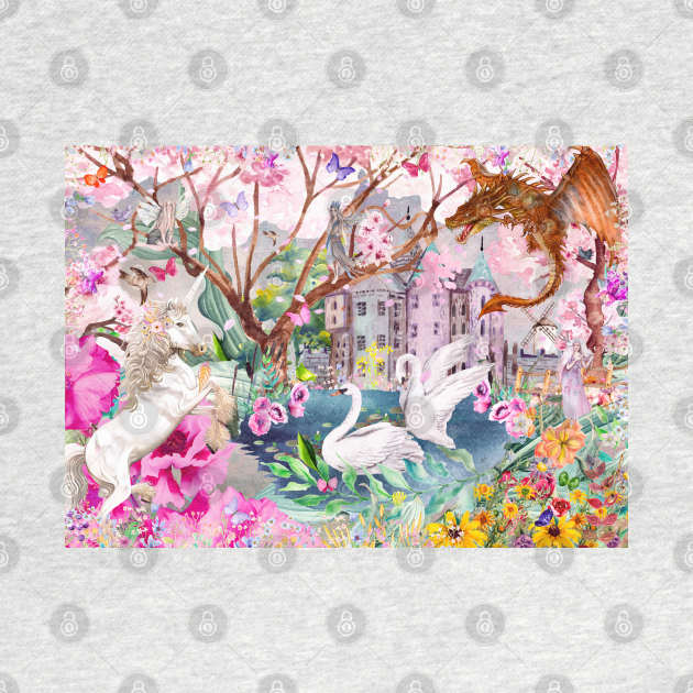 Sakura Swans by Phatpuppy Art